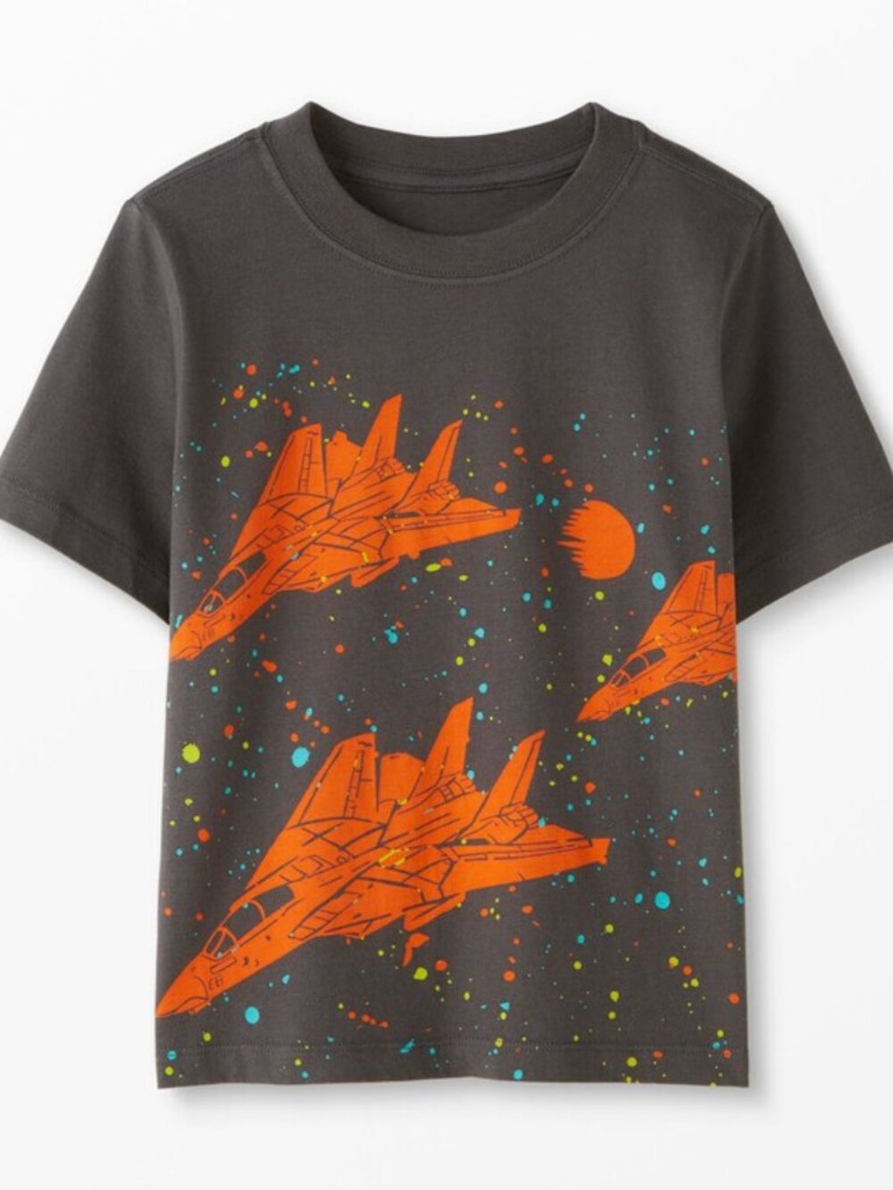 Hanna Anderson Toddler Boy Graphic Space Fighters Cotton SS T-Shirt Size 3T NEW